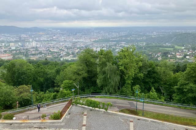 The view over Linz from Pöstlingberg Mountain