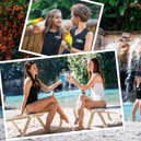 Relaxing with premium drinks, tropical wildlife and white-sand beaches at Discovery Cove Orlando.
