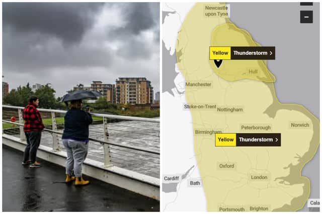 Leeds is facing two separate thunderstorm warnings on Friday.