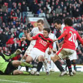 WHITES HERO: Casper Ankergren in Leeds United's FA Cup win against Manchester United, above.