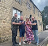 (left to right): Paul Shelley (Manager), Phil Lister (one of the owners and directors), Louise Freeman (licensee) and Bob Brook (Otley Pub Club) ahead of the opening of The Cross Pipes in Otley.