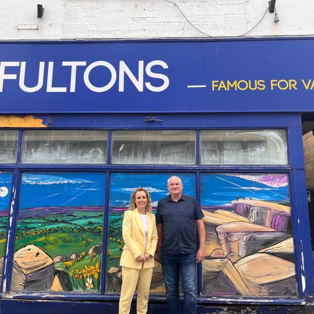 Katie White MP with Otley BID's Tim Wilkinson.
