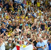 INSPIRING: The Leeds United scenes on the final day of the  Championship season at Plymouth Argyle, above, to new Whites signing Lucas Perri.