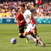 TARGET: Leicester City's Bilal El Khannouss, front, who Leeds United are eyeing.