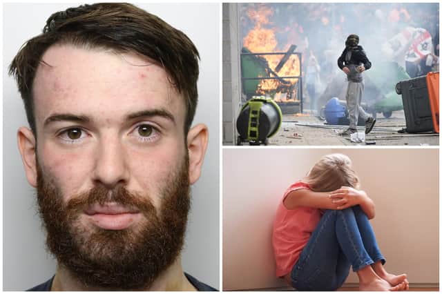 Wood (left) was involved in the disorder in Rotherham and jailed in June. He has now been given another sentence after he sexually assaulted a 12-year-old girl.