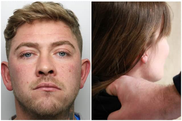 Hutton (pictured) was found guilty of GBH with intent on his partner and jailed.