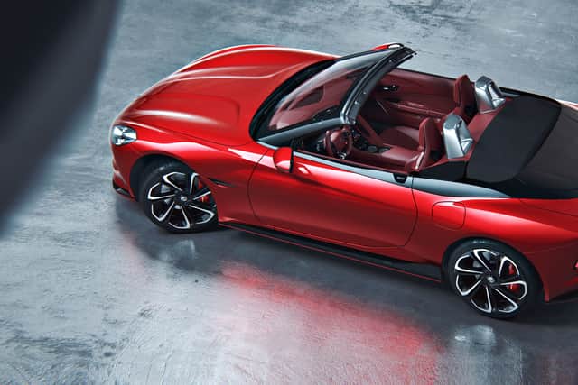 The roof lowers at speeds of up to 60mph, which is really handy