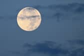 A sturgeon super moon sets in Las Vegas, Nevada, in 2023