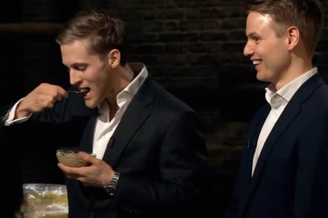 Daniel even scoffed a spoonful of the food to impress the dragons