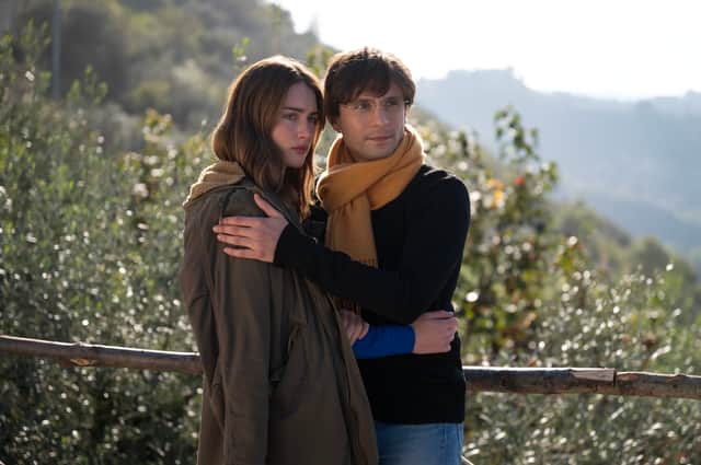 Grace Van Patten and Giuseppe de Domenico in The Twisted Tale of Amanda Knox
