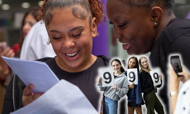 The proportion of GCSE entries achieving top grades of 9 rose a little this year