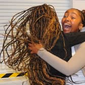 Grace Zouogbo was beyond happy with her results at Ruth Gorse Academy as she celebrated with her friend.