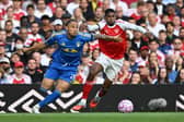 DEBUT: For new Leeds United winger Noah Okafor, left, at Arsenal.