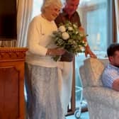 A couple marked their wedding anniversary by walking down the aisle - 72 years after they first said 'I do'.