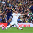 STUCK IN: Leeds United midfielder Sean Longstaff tackles Newcastle United's Jacob Murphy.