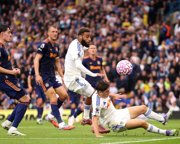 BEST PLAYER SHOUT: For Leeds United right-back Jayden Bogle, centre, pictured alongside Dan James in Saturday's goalless draw against Newcastle United at Elland Road.