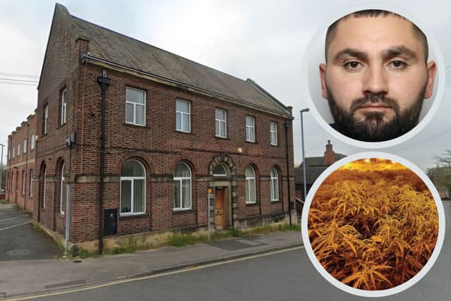 Buci (inset) was involved in a huge cannabis factory at Newgate House in Pontefract.