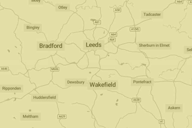 The yellow thunderstorm warning will be in place for Leeds from 02:00 to 17:00 on September 4.