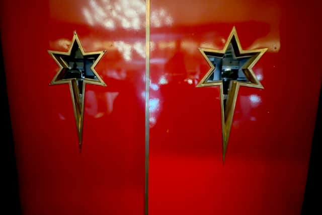 The lift doors at the Queens Hotel.