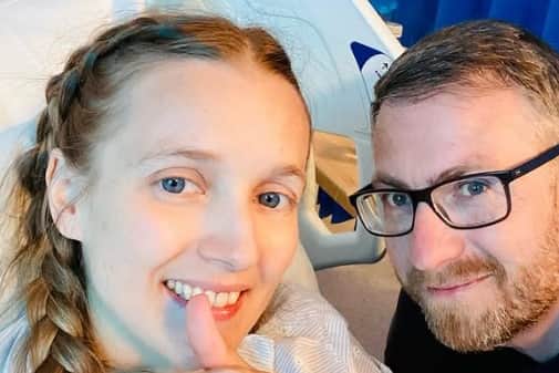Emma during treatment - now she’s encouraging people to take part in the Shine Night Walk in Leeds