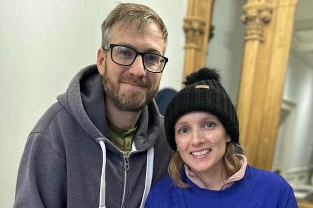 Emma and Rich Shine. Emma’s encouraging people to take part in the Shine Night Walk in Leeds