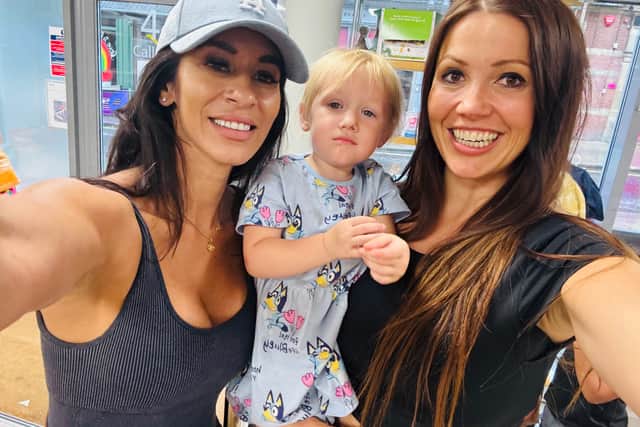 Sophie Mei Lan Malin and Katy Padam enjoy a coffee and play