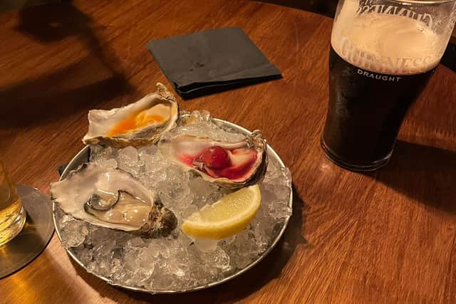 Oysters on the half shell to start us off at the Highland Laddie