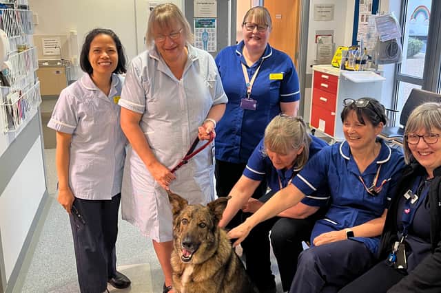 Mac with his friends at hospitals in Newcastle.