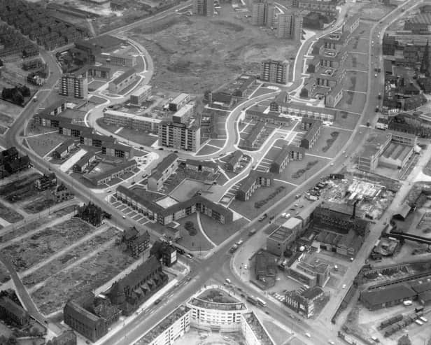 An aerial view showing New York Road in the foreground becoming York Road at the Woodpecker junction. Pictured in 1963.