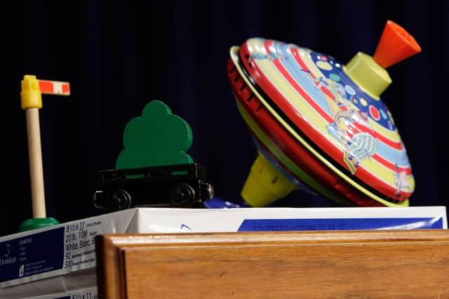 Many toys used to contain lead paint, but its use has been banned in the UK since 1992