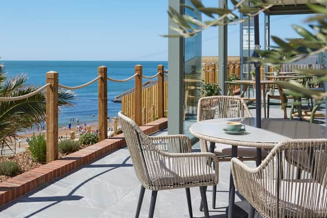 The Terrace in Ventnor's stunning pergola with a view of the sea. Credit: The Terrace