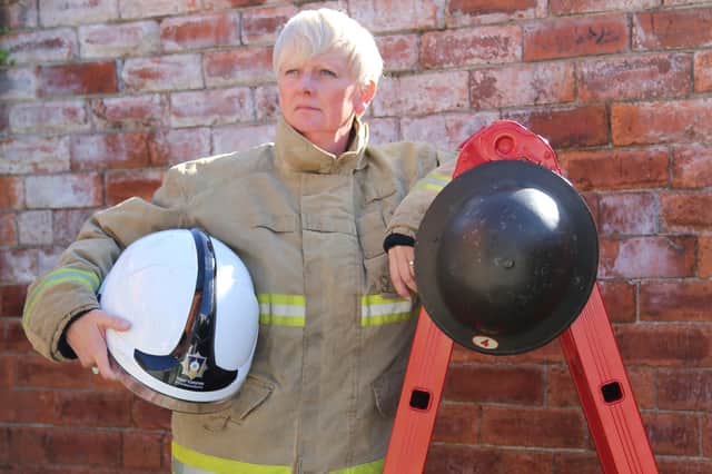 Jane Morland performs in a one woman show called Trailblazers shining a spotlight on the impact women have had in the fire service. It will be performed at Gipton Old Fire Station in Leeds.