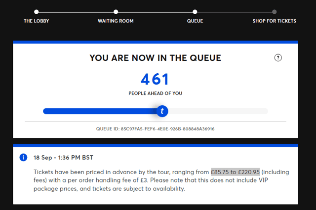 I entered number 847, but moments later became number 461.