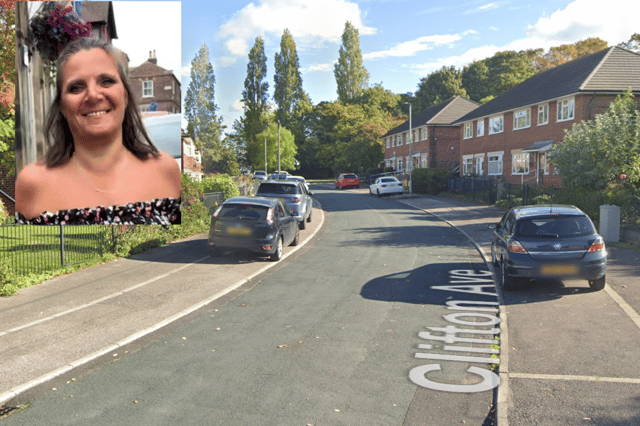 Louise Hargill, who was 46, died after she was in collision with a black Vauxhall Corsa in Clifton Avenue, Horbury.