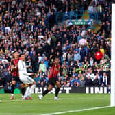 LATE TWIST: As Eli Kroupi cancels out Leeds United's lead.
