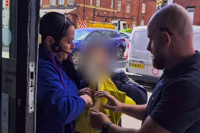 Video captured the moment a Tesco worker was forced to wrestle with a potential shoplifter to return stolen goods