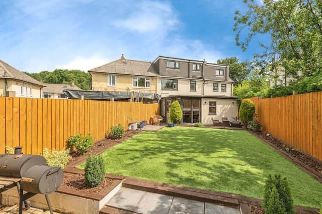 The private rear garden has been landscaped
