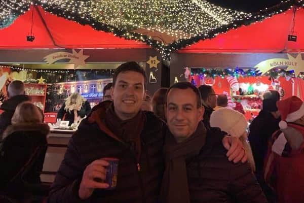 Ross first met his stem cell donor Pascal in 2019