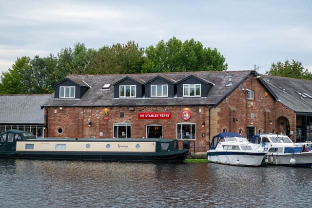 The improved pub garden offer views across the marina.
