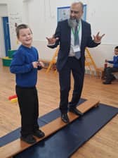 Children at Becker School, part of the Polaris Community, located on Ruby Street, Batley, entertained a visit local MP Iqbal Mohammed.