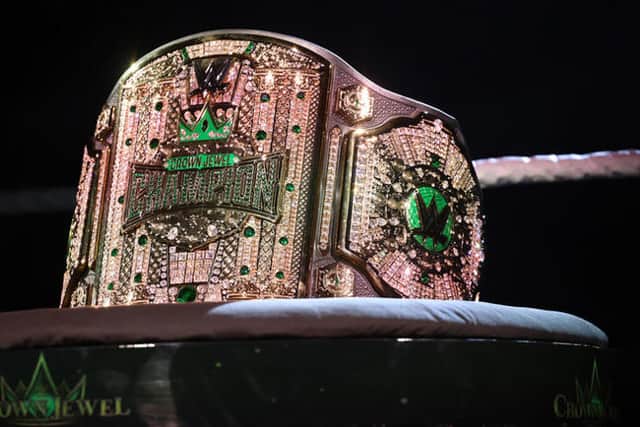 The Men's and Women's Crown Jewel titles are fought for once a year, to determine the best of the best from either Raw or SmackDown, and are challenged by the top-ranking champions on each brand.