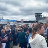 There was 'pandemonium' at Leeds Bradford Airport as passengers were evacuated.