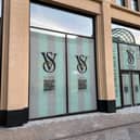 The new Victoria's Secret store hoarding has gone up at the site of the former House of Fraser building on Briggate.