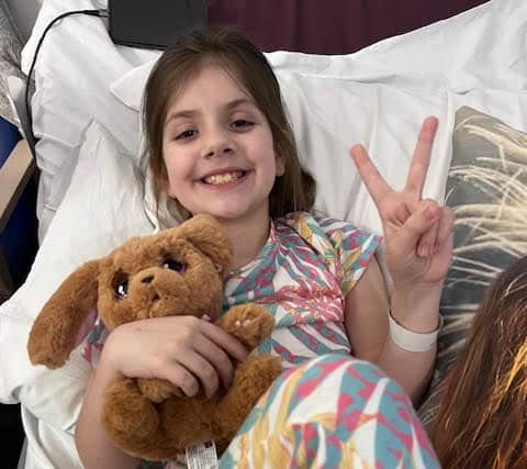 Katie had her stoma surgery at just seven-years-old to treat painful bowel issues