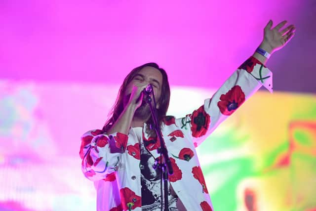 Australian singer and songwriter Kevin Parker known as Tame Impala performs on stage during the 18th edition of the Rock en Seine music festival in Saint-Cloud, on the western outskirts of Paris, on August 27, 2022.