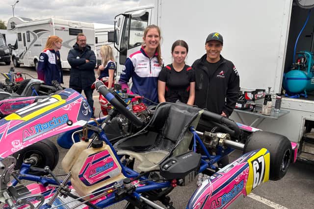 Schoolgirl Caitlin Steppenbeck pictured at the track.