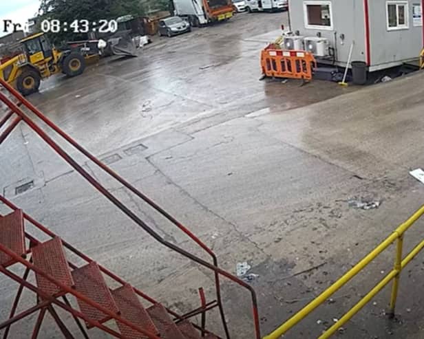 The Health and Safety Executive shared CCTV from Biffa Waste Services Ltd’s waste transfer site in Bradford captured a week before the incident.