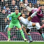 OVERHEAD ATTEMPT: From Leeds United striker Dominic Calvert-Lewin who was the only player not taking the knee as the Premier League's No Room for Racism campaign made its return.