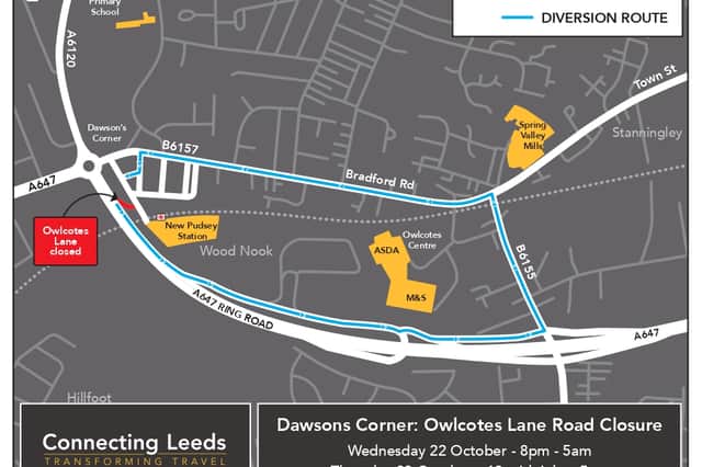 Owlcotes Lane will be closed overnight from 8pm tonight.