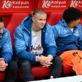 MISS YOU MESSAGE: From Erling Haaland, centre, to former Leeds United keeper and Manchester City teammate Scott Carson, left.